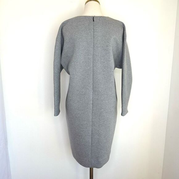 Everlane The Scuba Knit Sweatshirt Dress 3/4 Sleeve Gray Size Medium - Picture 5 of 16